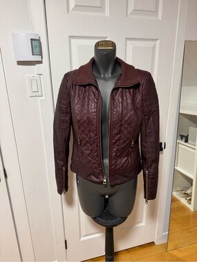 Guess Women’s Faux Leather Jacket - Wine
